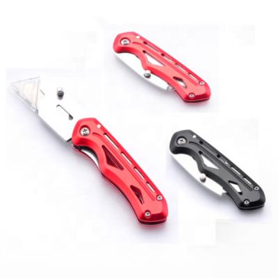 China High Quality Stainless Steel Blade Cutter Folding Handle Quick-change Aluminum Alloy Office Utility Knife for sale