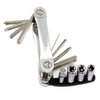 China Durable High Quality Portable Folding Repair Tool 13 In 1 Key Socket Screwdriver Socket Wrench for sale