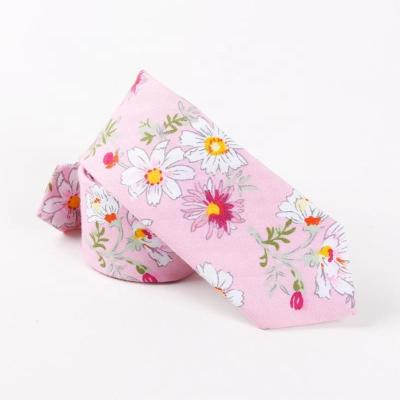 China Cotton New Arrival Custom Men Made Cartoon Flower Pattern Cotton Party Neck Ties for sale