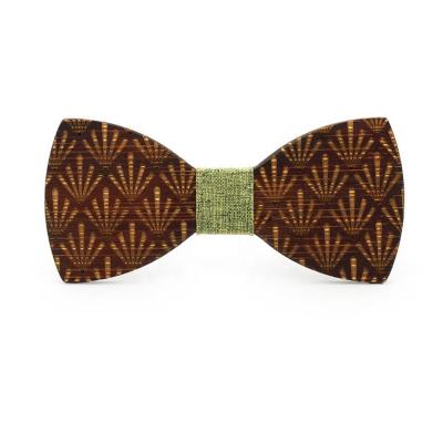 China Fashion Fashion Christmas Logo Design Wooden Bow Tie For Adults for sale