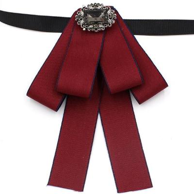 China Pretty solid color fashion custom red ribbon bow tie for party and wedding for sale