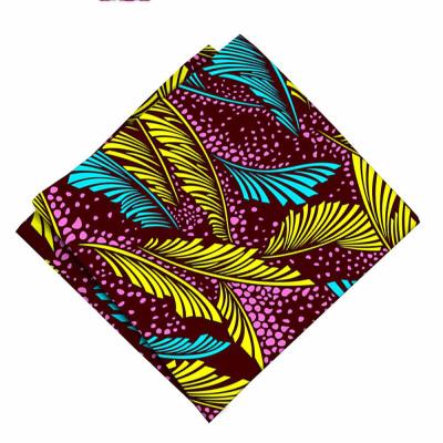 China Hot Selling 100% African Digital Cotton Amazon Print Cotton Pocket Squares Suit Pocket Handkerchiefs for sale