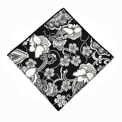 China Jacquard cotton handkerchief, embroidered handkerchief with big flower for sale