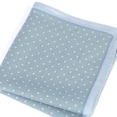 China Custom Fashion Dots Print Dots Wool Pocket Square For Men for sale