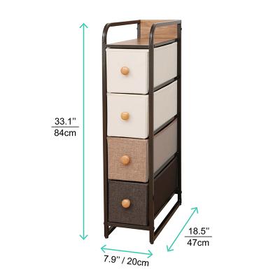 China (Size)Adjustable Multifunctional 4 Layer Bedroom Chest 5L-601 Vertical Storage Drawers Fabric Chest for sale