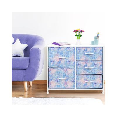 China Customized 5L-207 Kids Foldable Style Kids Bedroom Furniture 5 Drawers Storage Chest With Comfortable Cloth Drawer for sale