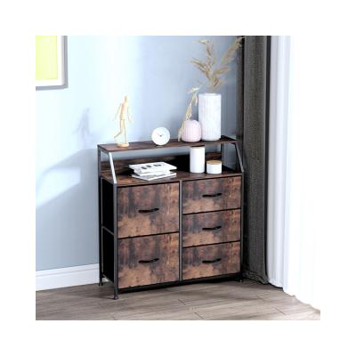 China 5L-333 Customized Rustic Country Style Storage Cabinet 5 Drawers Foldable Single Tower For Living Room for sale