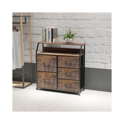 China Customized Viable Style 5L-333 Bedroom Dresser 5 Drawers Rustic Veneer Storage Tower Hot Sale On Amazon for sale