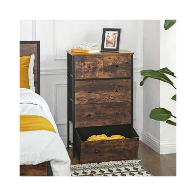 China 7068 Rustic Style Storage Cabinet Living Room Furniture Bedroom Furniture Foldable Single Chest Tower 5 Drawers Customized for sale