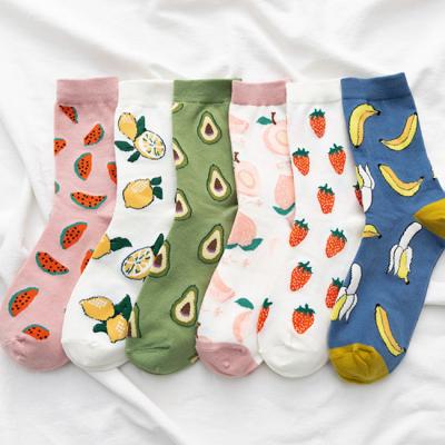 China Wholesale Cute Fashion Trend Fashion Cotton Women's Comfortable Socks Beauty Fruit Socks for sale