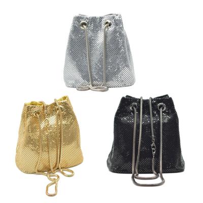 China Other SP1213 Ladies Sequin Shoulder Bag Fashion Large Capacity Drawstring Bucket Luxury Evening Clutch Bag For Women for sale