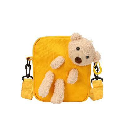 China SP589 Child Durable Cute Plush Cross - Body Shoulder Cell Phone Bag Canvas Bag With Zipper for sale