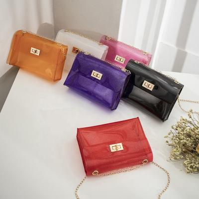 China SP1312 Durable Ladies Fashion Transparent Mini Shoulder Chain Bags Single Beach Custom Women Freeze Cross - Body Cell Phone Bags for sale