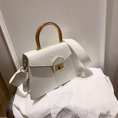 China SP1024 High Quality Twist Tower Mini Skin Pattern Shoulder Bag Women Bags Pinch Lock Custom Leather Handbag for sale