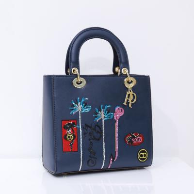 China Fashion New Design SP1053 2021 Sequin Embroidery PU Bag Women Designer Tote Lady Bag Handbags for sale