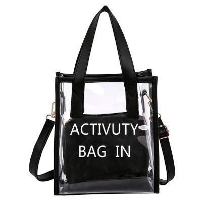 China Durable SP455 Summer Ladies Launches Transparent PVC Jelly Shoulder Bag Set for sale