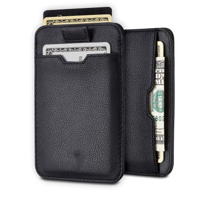 China Minimalist Wallets SP360 RFID Front Pocket Leather Anti-theft Card Holder Wallet for Men and Women for sale