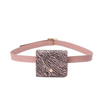 China Water Proof SP1290 Designer Waist Bags Women Small PU Leopard Print Belt Bag Rivet Unique Cell Phone Bag Pinch With Adjustable Belt for sale