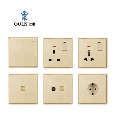 China Customized Mordern Q20 4gang Switch Panel White Gold Wall Switch for sale