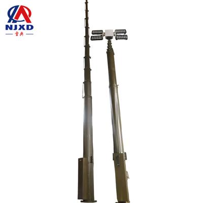 China Military vehicle\emergency commands\surveillance\etc hot sale 1m at 20m 1kg vertical 50kg mounted manual winch telescopic mast for ignition for sale