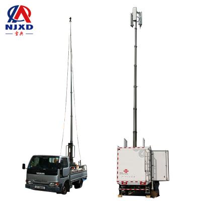 China Military vehicle\emergency commands\surveillance\etc hot sale 1m at 20m 1kg to 300kg trailer mounted motorized telescopic mast for radio antenna for sale