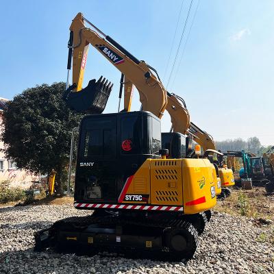 Cina 43kw Used Sany Excavator Sy75 Second Hand Diggers 7ton Hyraulic Crawler Construction in vendita