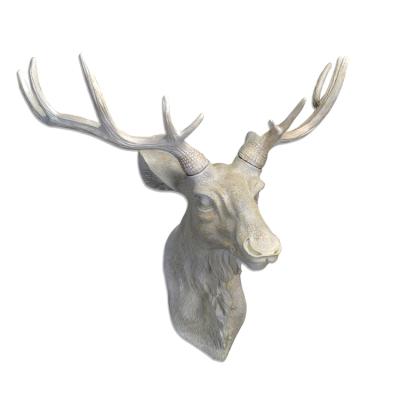 China China Polystone Wall Decor Moose Head Artificial Animal Wall Hanging Decor For Home Decoration for sale