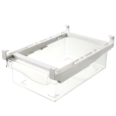 China Plastic Viable Transparent Rectangular Plastic Drawer Box Food Fridge Storage Refrigerator Freezer Storage Box Set for sale