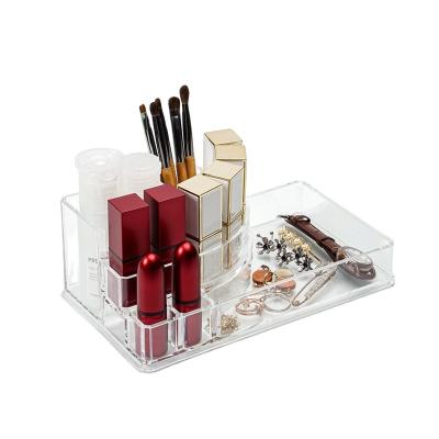 China Modern Multiple Trapezoidal Large Capacity Stand Makeup Holder Lipstick Storage Box Cosmetic Styles Holder for sale