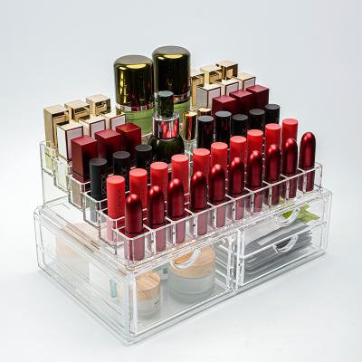 China Hot Selling Makeup Multigrid Stand Holder Morden Lipstick Makeup Storage Box Cosmetic Display Holder for sale