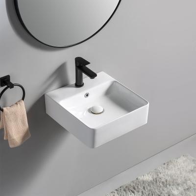 China Modern Hot Sale Rectangular Shape Wall-hung Ceramic Bathroom Washroom Sink Ceramic Basin for sale