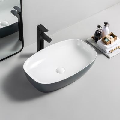 China Modern Art Basin Countertop Rectangular Vessel Hot Selling Europe Style Restaurant Hand Sink Sink for sale