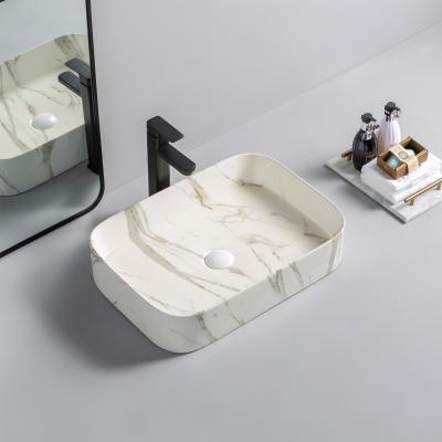 China Modern Popular High Quality Modern Villa Countertop Hotel Lavatory Tale Bathroom Basin Ceramic Sink for sale