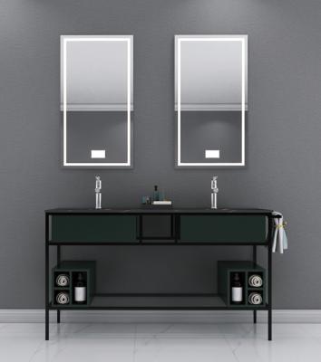 China Elegance Modern High Quality Simple Black Bathroom Vanity Wooden Cabinet For Hotel Apartment Project for sale