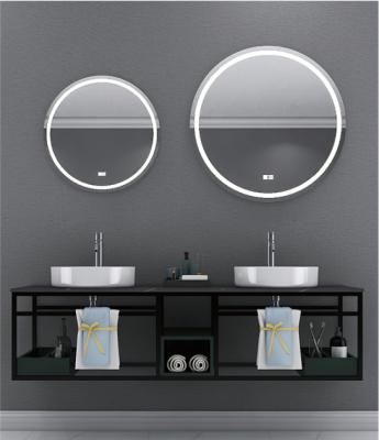 China Europe Hotel Villa Modern Simple Countertop Bathroom Cabinet Set With LED Mirror for sale