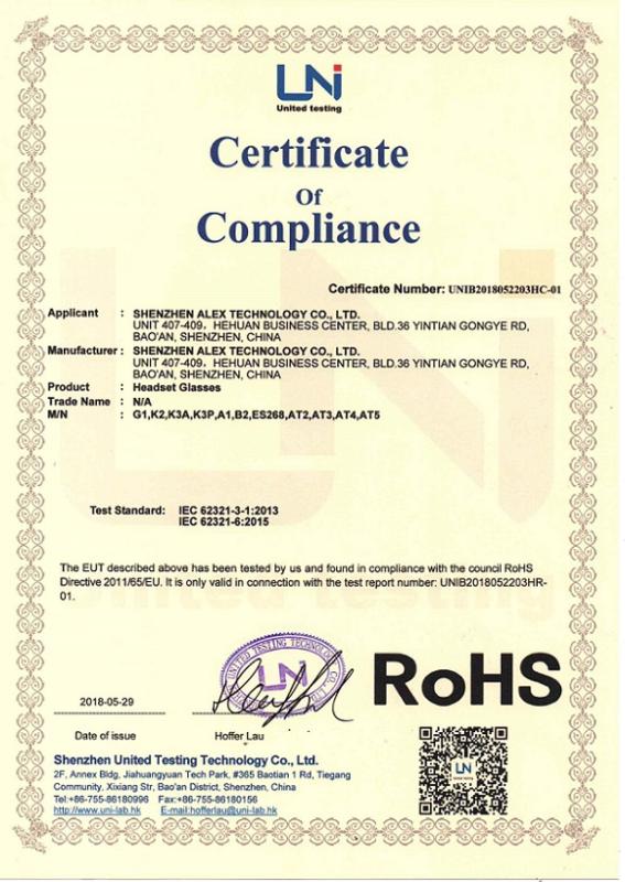 RoHS - Shenzhen Alex Technology Co., Ltd.