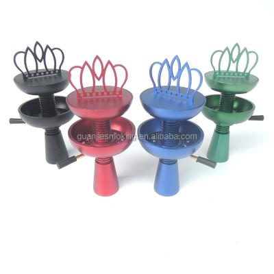 China Hookah Smoking Fancy Hookah Shisha Crown Metal Bowl With Stand for sale