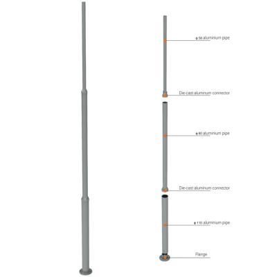 China For Garden Street Use 3 Meters 3.5m Height Outdoor Decorative Led Landscape Aluminum Lightweight Pole for sale