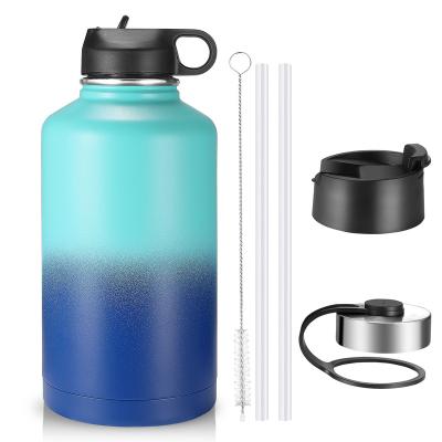 China PORTABLE ready to ship 18oz 32oz 40oz 64oz custom logo stainless steel insulated water bottle with straw for sale