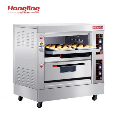 China Hotel China Manufacture Bakery Machine 2 Deck 4 Tray Gas Pizza Baking Oven For Sale for sale