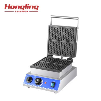 China HL-4A-D Four Grid Best Price Commercial Kitchen Snack Equipment Electric Waffle Baker Machine for sale