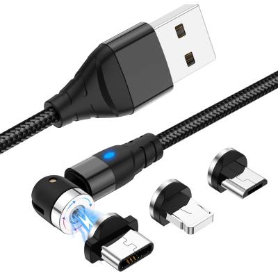 China Replaceable MP3/MP4 Player 3 in 1 Type LED Mobile Phone Glowing Magnetic Fast Charging Cable Type C ISO Android USB Data Transmission for sale