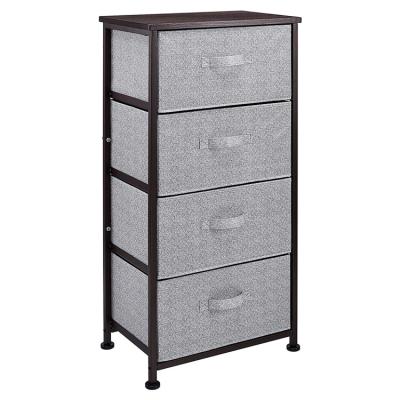 China Sustainable Dresser Organizer with 4 Drawers Vertical Fabric Dresser Storage Tower for Bedroom for sale