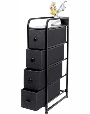 China Factory Supply Large Capacity Sustainable Fabric 4 Drawers Dresser Storage Tower Vertical Organizer Unit for sale