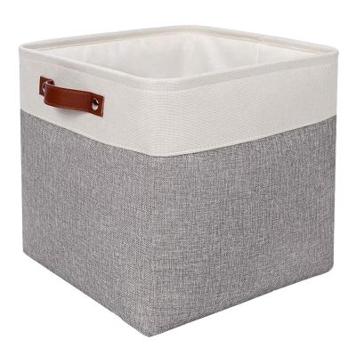 China Sustainable Clothes Cotton Canvas Fabric Waterproof Storage Basket Home Dirty Hamper for sale