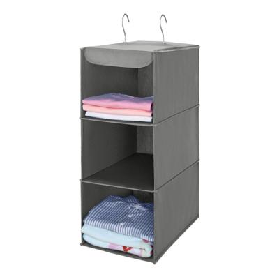 China Gray Cotton Closet Modern Hanging Storage with Odorless Metal Hook Closet Storage Organizer for sale