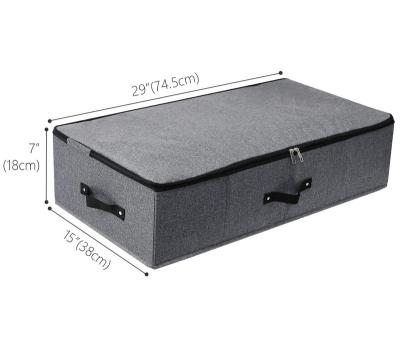 China Amazon Modern Hot Selling Canvas Fabric Under Bed Storage Bag Collapsible Underbed Storage Bins for sale