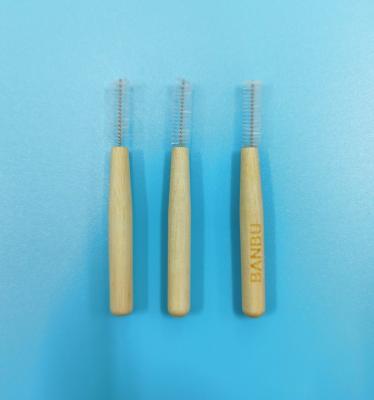 China High Quality Tooth Clean Gaps CE ISO Approved Biodegradable I Shape Bamboo Interdental Brush for sale