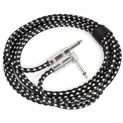 China Nylon Braided COMPUTER Guitar Patch Strings Instrumentation Cable Musical Instrument Guitar Cables 6.35mm Mono Jack 1/4