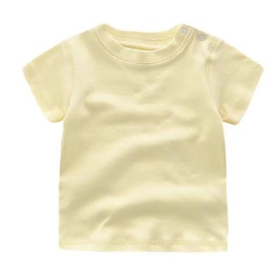 China Breathable In Plain Stock Custom Wholesale Bamboo Baby Short Sleeve T-Shirt For Kids for sale